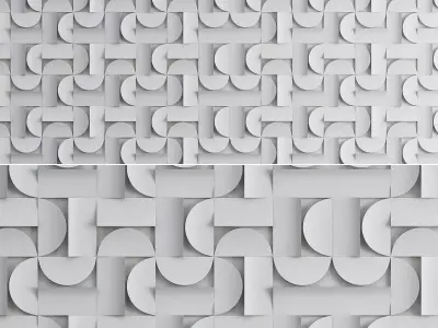 Japanese Ceramic Component Tiles wall panel 3d model Low-poly 3D model