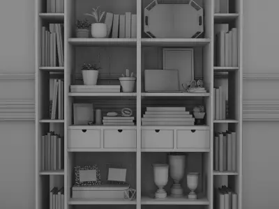 Decorative Set bookcase 3D model