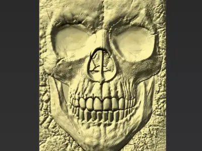 skull gold 3D print model