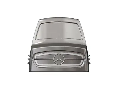 Ribbed sides Mercedes 300SL gullwing grille car sculpture decor 3D print model