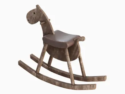 Wooden Rocking Horse 03 3D model
