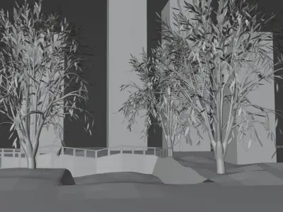 Pocket Park Free low-poly 3D model