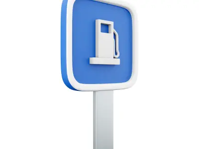 3d fuel sign cartoon icon 3D model