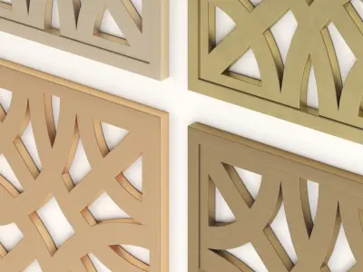Arabic Islamic pattern decorative gold plaster 3D model
