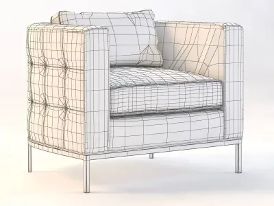 Bolier Domicile Tufted Curved Back Lounge Chair 62047 3D model