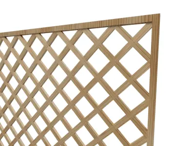 Decorative fence with trellis for garden Low-poly 3D model