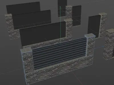 Modern fence 3D model Free 3D model