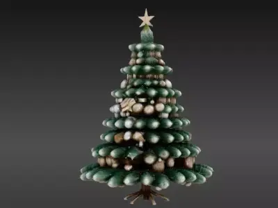 Christmas Tree 3D Model Holiday Print-Ready  Festive  Low-poly 3D model