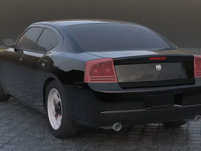 dodge charger  Low-poly 3D model