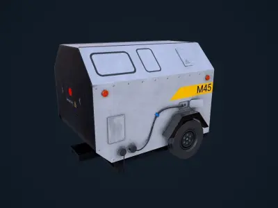 Generator camper trailer Low-poly 3D model