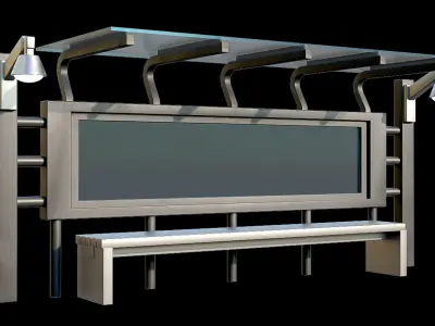 Game Ready Bus Stop 10 Low-poly 3D model