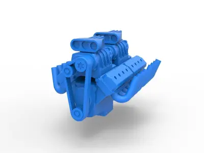 Engine 2 V8 Scale 1 to 25 3D print model
