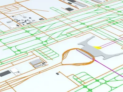 Seoul Incheon ICN Airport Roads Buildings and Public Transport 3D model