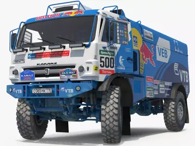 Dakar Racing Truck KAMAZ 4326 VK Rigged 3D model
