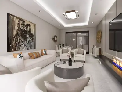 african style livinroom 3D model