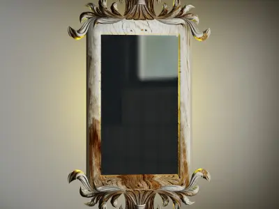 French 19th Century Louis XVI Style Giltwood Classical Mirror 3D model