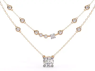 Diamond Necklace 360 animation renders 3dm stl details 3D print model