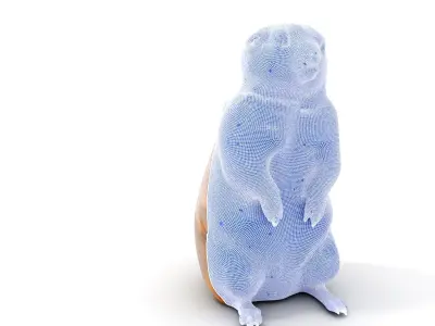 Prairie Dog D Model Pack with Detailed Fur and Textures Low-poly 3D model