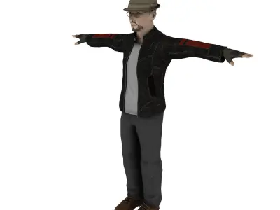 Bike Racer Character Low-poly 3D model