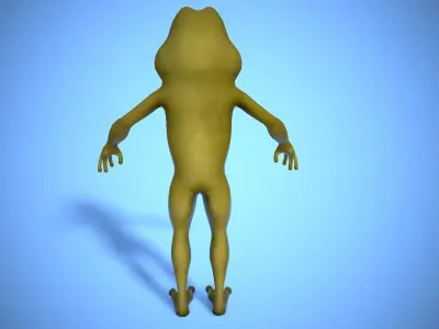cartoon frog character Low-poly 3D model