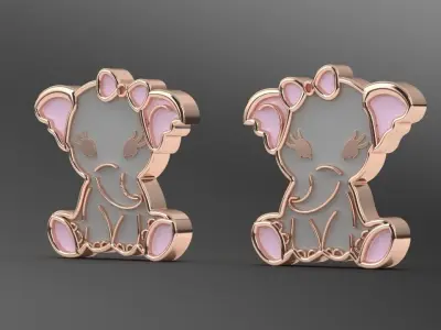 Baby Lana elephant charm pendant  3D print model