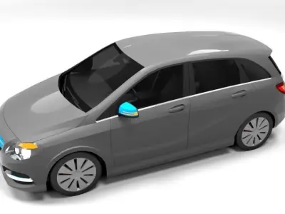 MERCEDES B200E 2015 LOWPOLY Low-poly 3D model