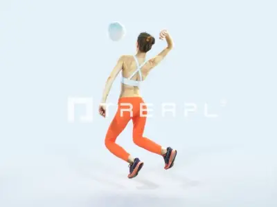 Beauty 17G Jumping Smashing Sports Volleyball Woman Low-poly 3D model