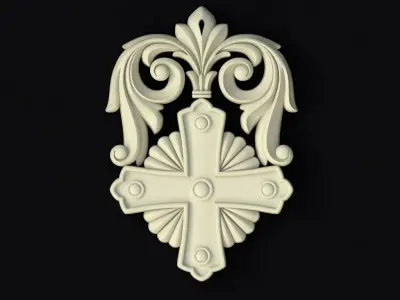 Central decor ornament for furniture 3D model 679
