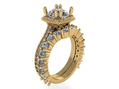 Decorative Setting Diamond ring 2162 3D print model 3D print model