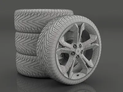 Realistic Wheel Tire 3D model