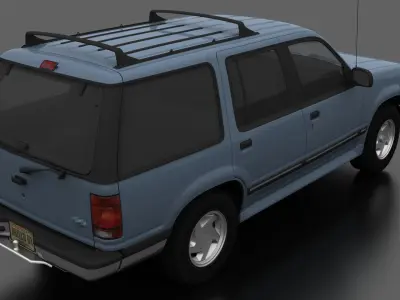 Explorer XLT 1991 Low-poly 3D model