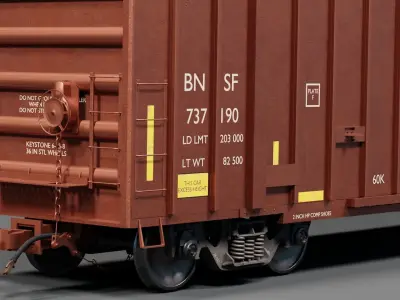 Railway BNSF Box Car 3D model