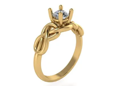 Round Diamond Twisted Ring 4027 3D print model