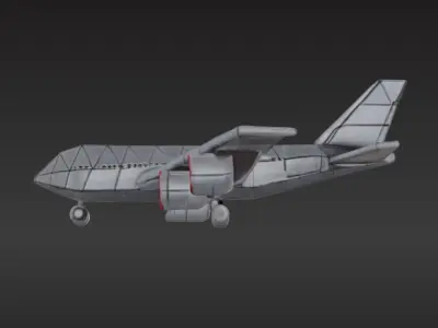 Low-Poly Airplane Free low-poly 3D model