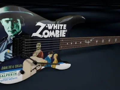 Kirk Hammett - ESP White Zombie Guitar 3D model