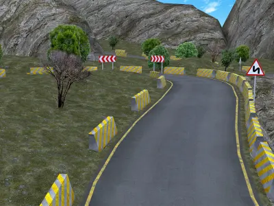 Mountain Road Pack Low-poly 3D model