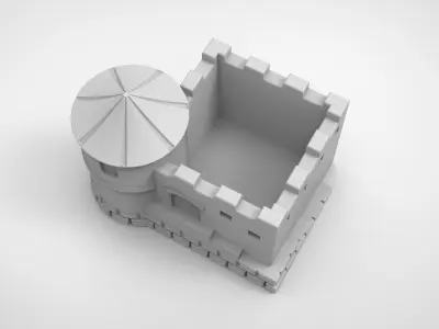 mini castle pattern vase 3D print model