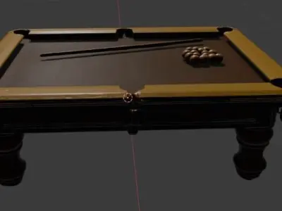 Golden Billiard Table 3D Model 3D print model