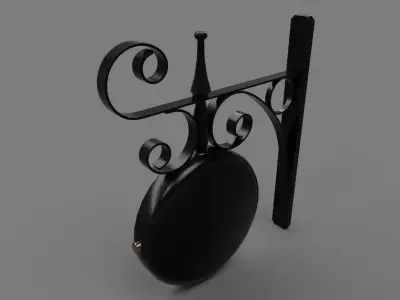 Clock Wall Station Low-poly 3D model