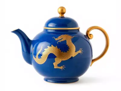 Dragon Porcelain Teapot model pack Low-poly 3D model