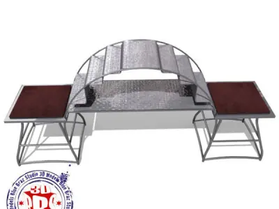 Lions circus metal podium 3D model