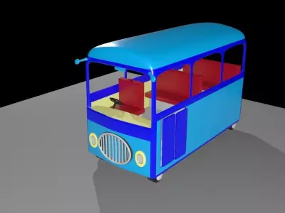 Cartoon school bus Low-poly 3D model