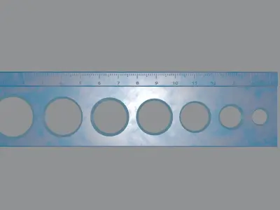 PlasticRuler circles Low-poly 3D model