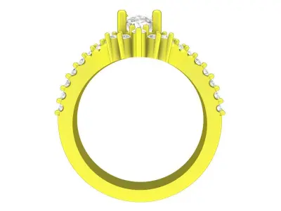 A7561 Luxury Korean Style Diamond Women Ring 3D print model