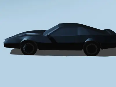 Kitt low poly model car on sky Low-poly 3D model