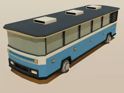 OLD NOSTALGIC BUS MODEL 3D model