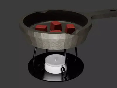 Cast Iron Skillet Tabletop Wax Warmer Free low-poly 3D model