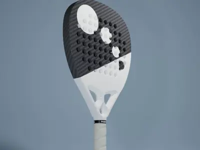 Carbon fiber padel racket 3D model