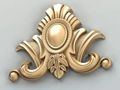 Carved decor central 041 3D model