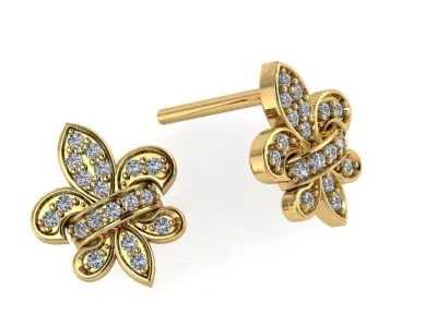 Royal lily earrings  3D print model